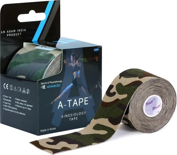 A-TAPE_Made_in_Korea_Kinesiology_Tape_for_Sports_Injury_Pain_Relief(5cm*5_m,_Greencamo)_Kinesiology_Tape