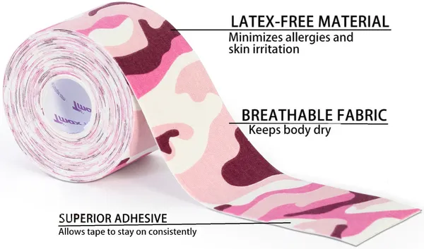 A-TAPE_Made_in_Korea_Kinesiology_Tape_for_Sports_Injury_Pain_Relief(5cm*5_m,_Pink_Camo)_Kinesiology_Tape