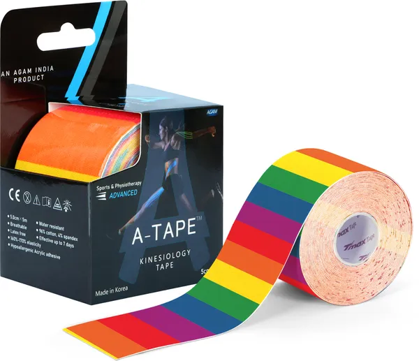 A-TAPE_Made_in_Korea_Kinesiology_Tape_for_Sports_Injury_Pain_Relief(5cm*5_m,_Rainbow)_Kinesiology_Tape