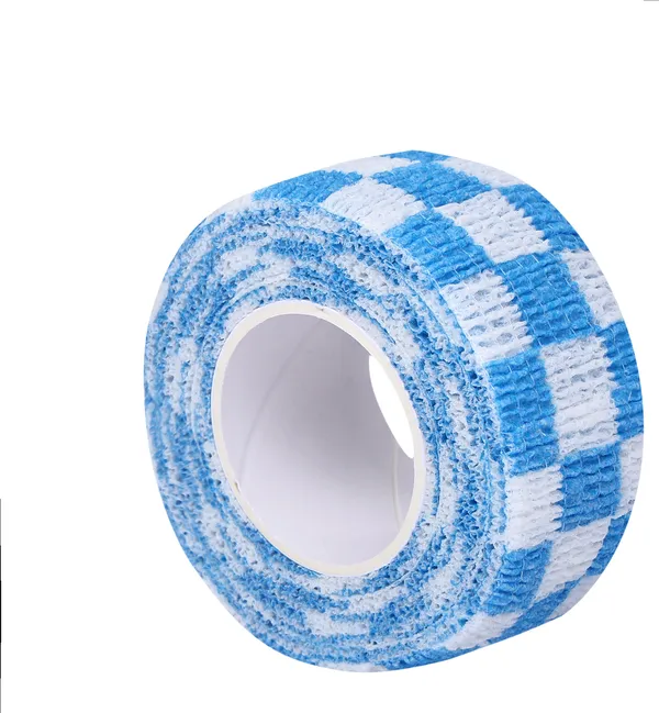 A-TAPE_Self_Adhesive_Cohesive_Bandage_(2.5cm*4.5m|Pack_of_4_Blue_Check,_Paw_Printers_Crepe_Bandage