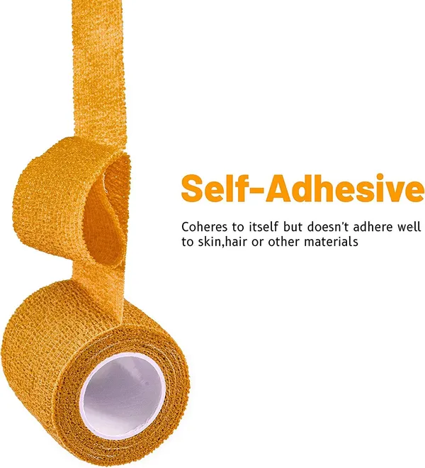 MuscleFix_Self_Adhesive_Cohesive_Crepe_Bandage_(10_cm_X_4.5_mtr-_Pack_of_4)_Orange_Crepe_Bandage_(10_cm)