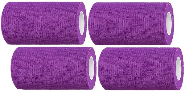 MuscleFix_Self_Adhesive_Cohesive_Crepe_Bandage_(10_cm_X_4.5_mtr-_Pack_of_4)_Purple_Crepe_Bandage_(10_cm)
