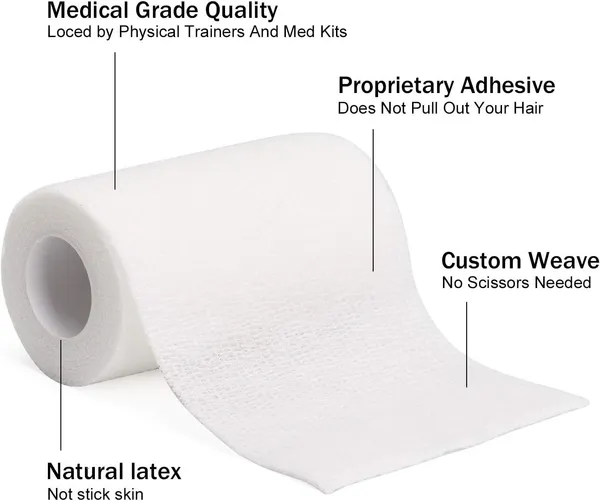 MuscleFix_Self_Adhesive_Cohesive_Crepe_Bandage_(10_cm_X_4.5_mtr-_Pack_of_4)_White_Crepe_Bandage_(10_cm)