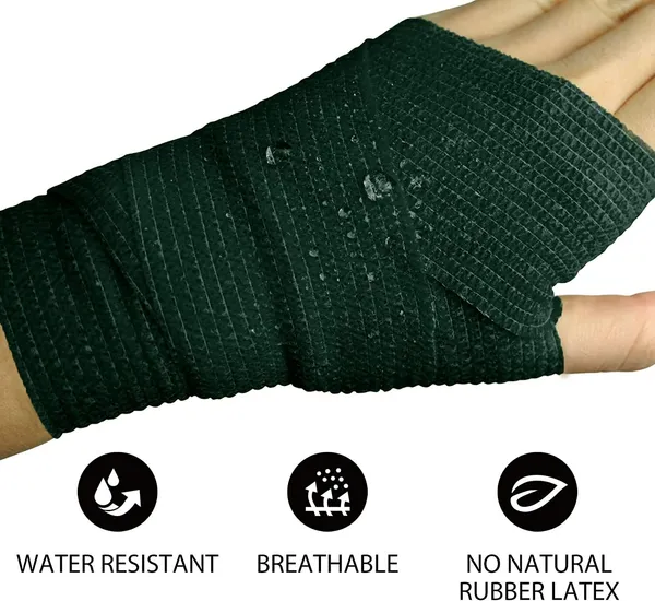MuscleFix_Self_Adhesive_Cohesive_Crepe_Bandage_(5_cm_X_4.5_mtr-_Pack_of_4)_Forest_Green_Crepe_Bandage_(5_cm)