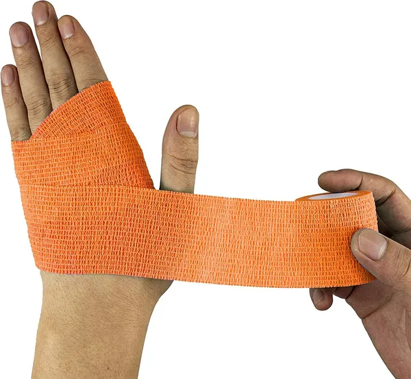 MuscleFix_Self_Adhesive_Cohesive_Crepe_Bandage_(5_cm_X_4.5_mtr-_Pack_of_4)_Orange_Crepe_Bandage_(5_cm)