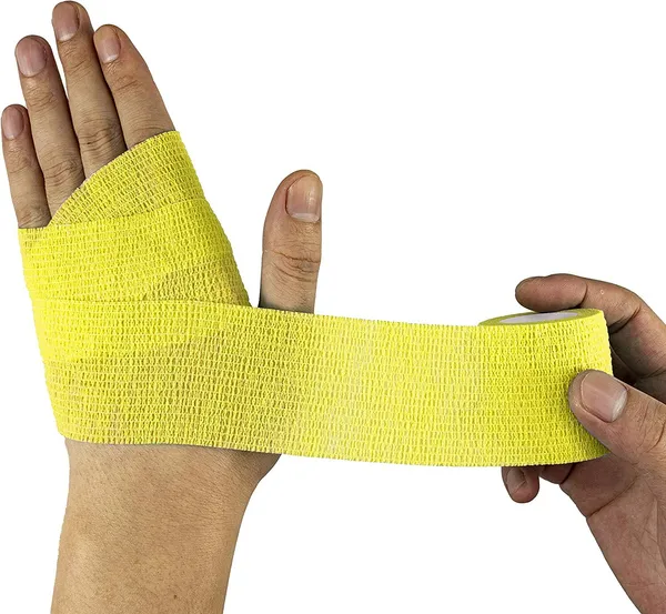 MuscleFix_Self_Adhesive_Cohesive_Crepe_Bandage_(5_cm_X_4.5_mtr-_Pack_of_4)_Yellow_Crepe_Bandage_(5_cm)