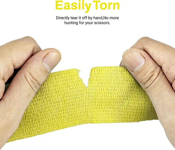 MuscleFix_Self_Adhesive_Cohesive_Crepe_Bandage_(5_cm_X_4.5_mtr-_Pack_of_4)_Yellow_Crepe_Bandage_(5_cm)