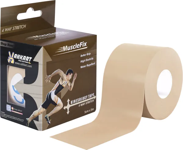 MuscleFix_4_Way_Stretch_Kinesiology_Tape_for_Support_&_Recovery_(5_cm_*_5_m_|_Beige)_Kinesiology_Tape