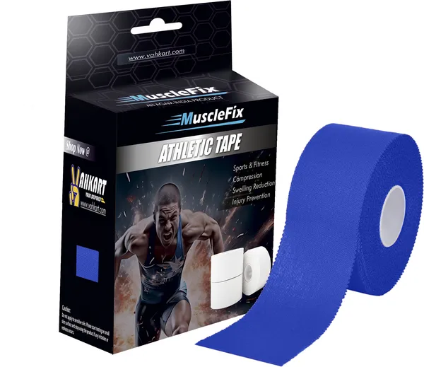 MuscleFix_Athletic_Tape_for_Ankle,_Wrist_&_Joint_Protection_(2.5_cm_*_13.7_m,_Blue)_Knee_Support