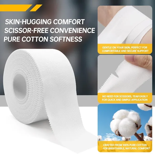 MuscleFix_Athletic_Tape_for_Ankle,_Wrist_&_Joint_Protection_(2.5_cm_*_13.7_m,_White)_Knee_Support