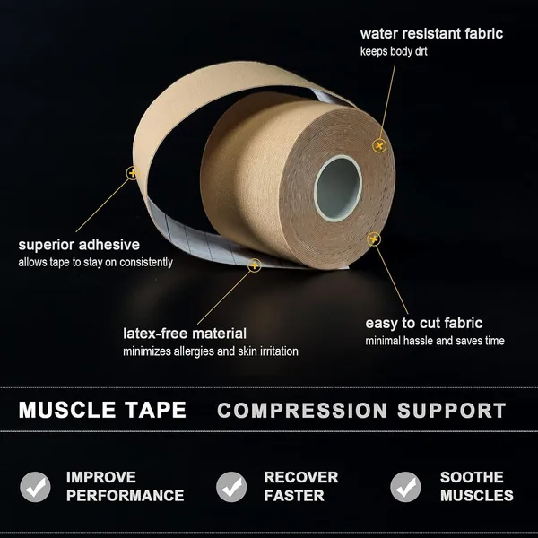 MuscleFix_Sports_Kinesiology_Tape_for_Injury,_Muscle_Support_and_Physiotherapy(5_m_*_5_cm)_Kinesiology_Tape