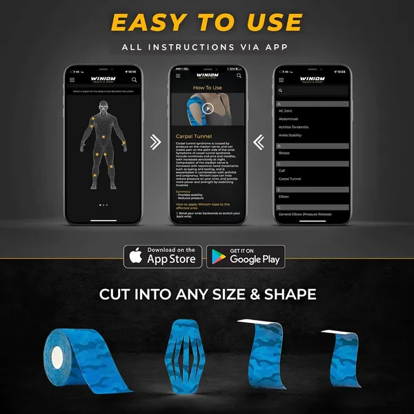 MuscleFix_Athletic_Sports_Kinesiology_Tape,_for_Muscle_Recovery_&_Support(5cm*5m|Bluecamo)_Kinesiology_Tape