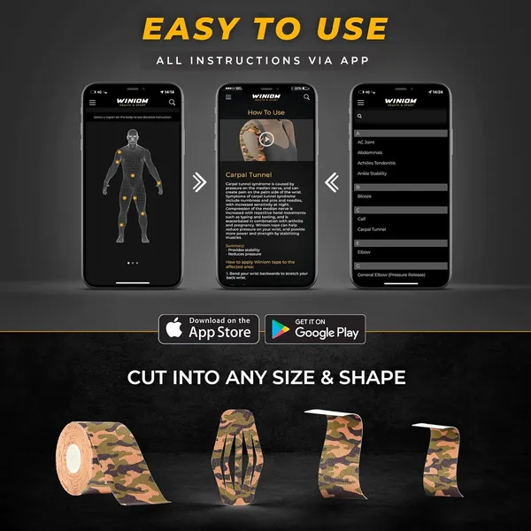 MuscleFix_Athletic_Sports_Kinesiology_Tape_for_Muscle_Recovery_&_Support(5cm*5m|Greencamo)_Kinesiology_Tape