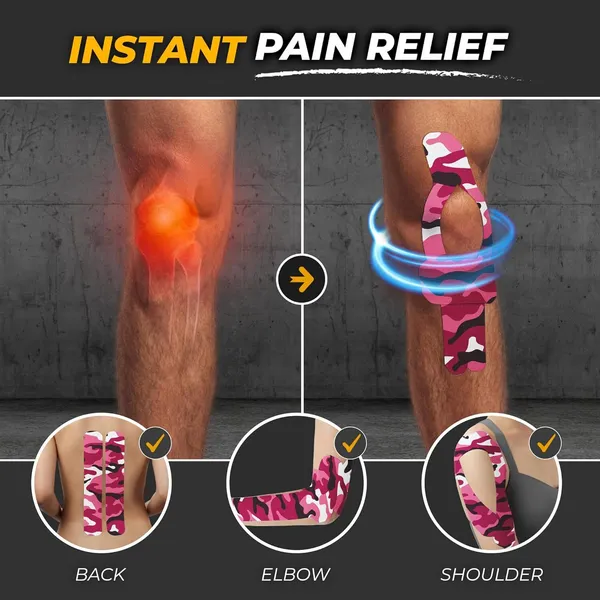 MuscleFix_Athletic_Sports_Kinesiology_Tape_for_Muscle_Recovery_&_Support(5cm*5m|Pinkcamo)_Kinesiology_Tape
