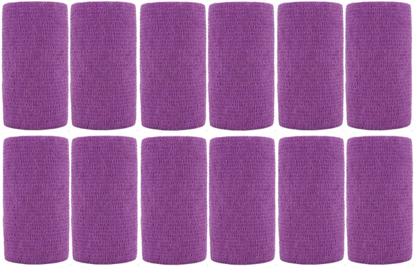 MuscleFix_Cohesive_Crepe_Bandage_for_Humans_&_Pets_(10_cm_*_4.5_mtr/_Pack_Of_12)_Purple_Crepe_Bandage_(10_cm)