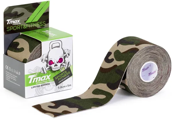 tmax_Kinesiology_Tape_|Athletic_Sports_Tape_(5_m_*_5_cm)_Greencamo_Kinesiology_Tape