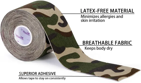 tmax_Kinesiology_Tape_|Athletic_Sports_Tape_(5_m_*_5_cm)_Greencamo_Kinesiology_Tape