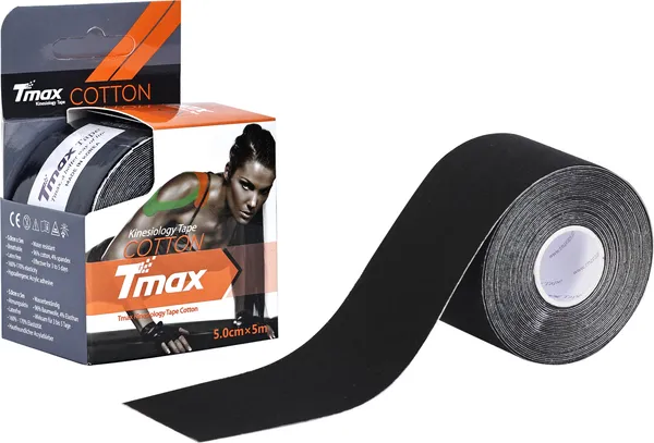 A-TAPE_Tmax_Kinesiology_Tape_|Athletic_Sports_Tape_(5_m_*_5_cm)_Black_Kinesiology_Tape