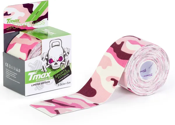 tmax_Kinesiology_Tape_|Athletic_Sports_Tape_(5_m_*_5_cm)_Pinkcamo_Kinesiology_Tape