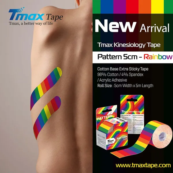 tmax_Kinesiology_Tape_|Athletic_Sports_Tape_(5_m_*_5_cm)_Rainbow_Pattern_Kinesiology_Tape