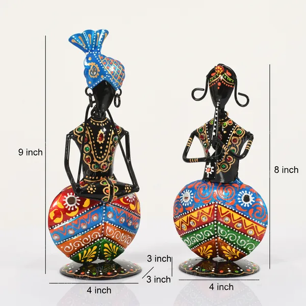 Set_of_2_Metal_Handcrafted_Decorative_Tribal_Musician_Figurines_Table_Decor_Room_|_Bedroom_|_Drawing_Room_|_Home_dcor_|_Multicolor_Statue