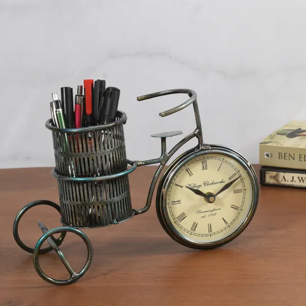 Iron_Antique_Pen_Holder_With_Clock_|_Pen_Holder_For_Office_And_Home_Decoration