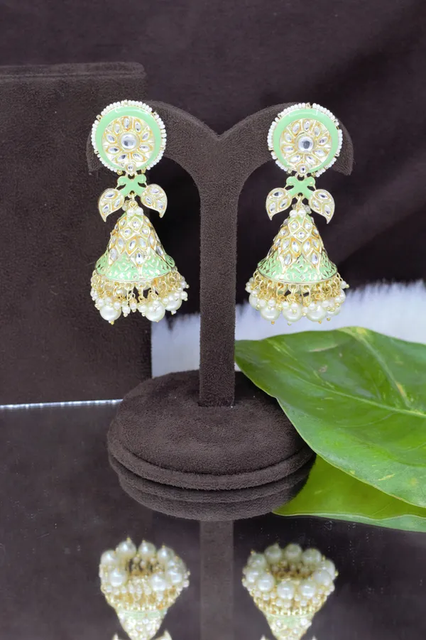 Golden Earrings with White Pearls #artificial #earrings #online #shopping | Jhumka  earrings, Earrings, Indian jewelry