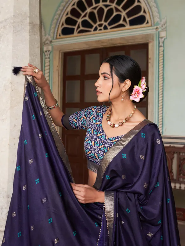 Blue_Patola_Print_Traditional_Lehenga_Choli_(Flower_N.Blue)