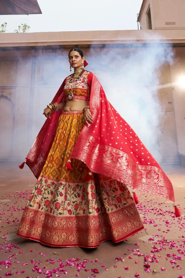 Yellowish_Orange_Readymade_Indian_Dola_Silk_Dola_Silk_A_Line_Lehenga_Choli_Set_for_Women_With_Designer_Blouse_and_Dupatta_For_Wedding