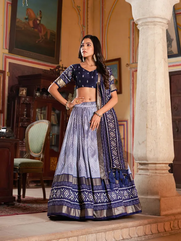 NAVY_BLUE_COLOR_SILK_LEHENGA_CHOLI_WITH_PATOLA_PRINT_DUPATTA
