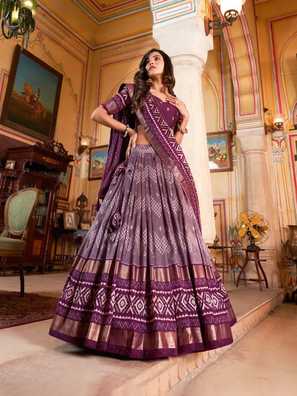 WINE_COLOR_SILK_LEHENGA_CHOLI_WITH_PATOLA_PRINT_DUPATTA