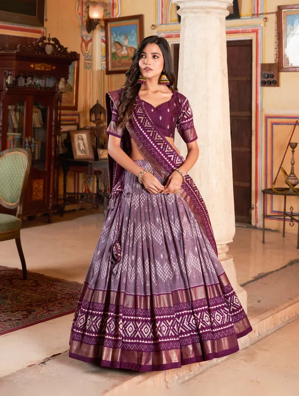 WINE_COLOR_SILK_LEHENGA_CHOLI_WITH_PATOLA_PRINT_DUPATTA
