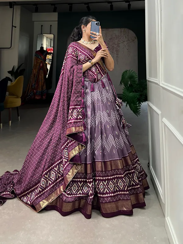 Wine_Dola_Silk_Patola_Print_Traditional_Lehenga_Choli
