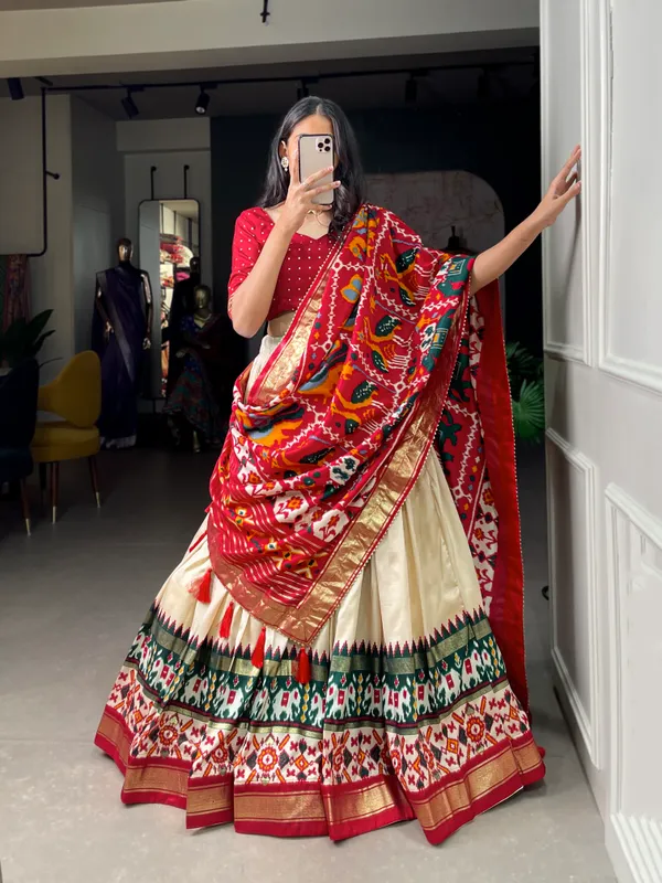 White_Patola_Print_Traditional_Lehenga_Choli