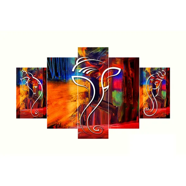 MASSTONE Pack of 5 Lord Ganesha Abstract Religious for Home decoration MDF wall Painting Price