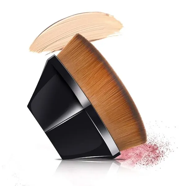 Makeup_brush_for_petal_shape_handle_and_soft_brown_plump_hair