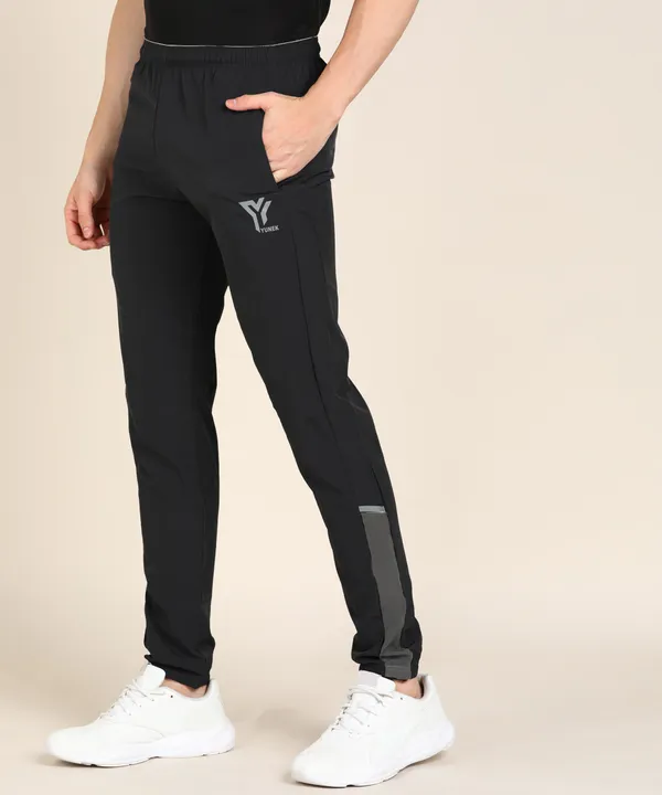 Colorblock_Men_Black_Track_Pants