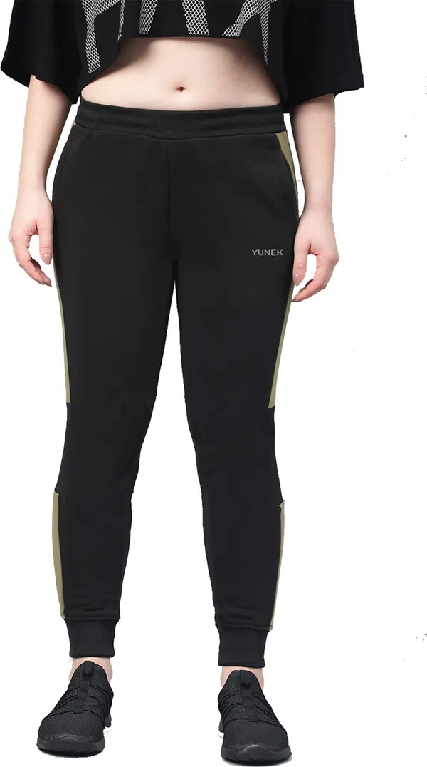 Solid_Striped_Women_Black_Track_Pants
