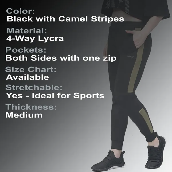 Solid_Striped_Women_Black_Track_Pants