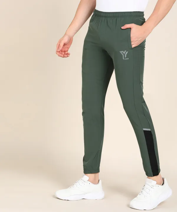 YHQ_Solid_Men_Green_Track_Pants