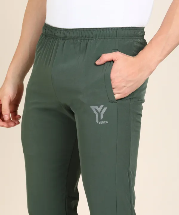 YHQ_Solid_Men_Green_Track_Pants