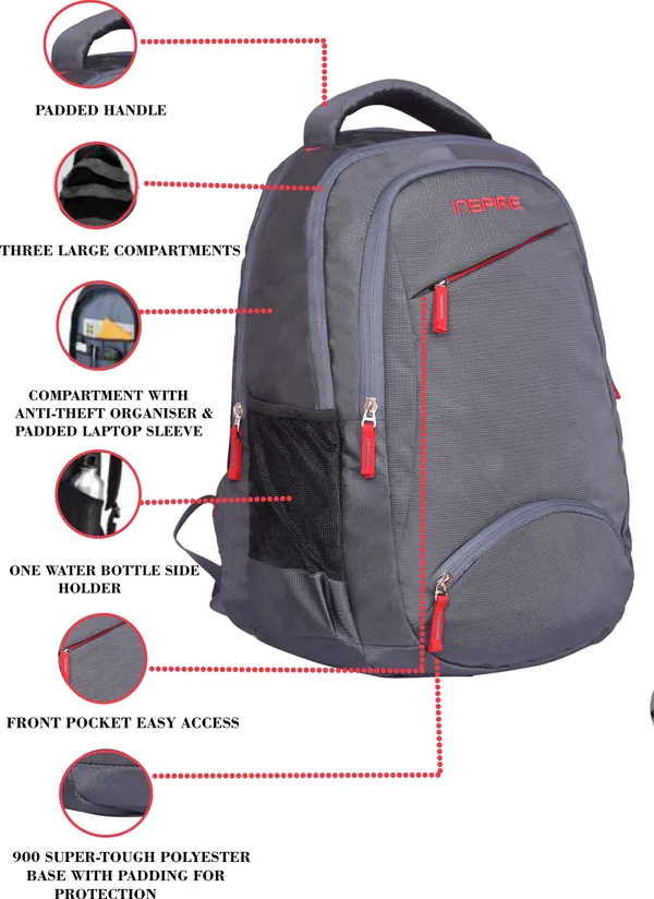35L_Grey_Polyester_Laptop_Backpack_|_Premium_Range_Backpacks