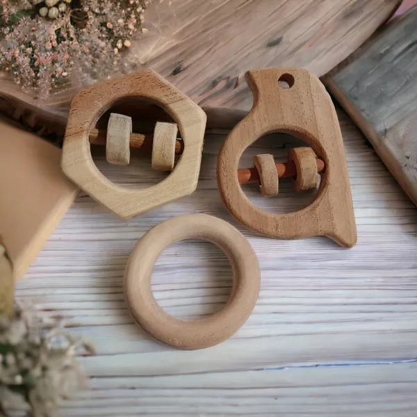 Neem_Wooden_Rattles_&_Teethers_-_Sparrow,_Hexagon_&_Ring_Shapes