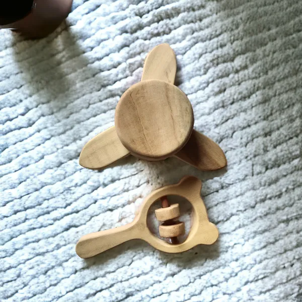 Sensory_Developing_Neem_Wooden_Flower_Tumbler_&_Mickey_Head_Rattle_-_For_0-3_Year_Babies