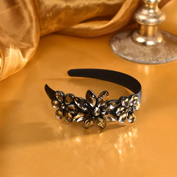 Hairband_Black_Side_Crystal_Flower__|_Premium_Hair_Accessories
