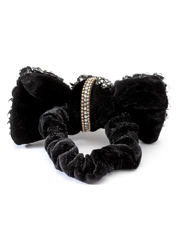 Vogue_Accessories_Scrunchies_For_Hair_Tie_for_Women_and_Girls_Black