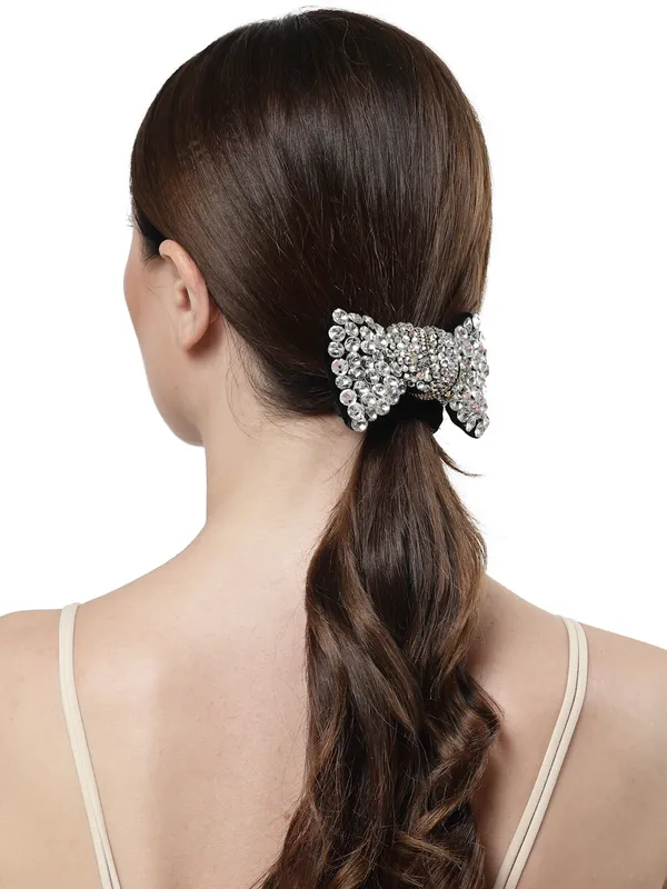 Vogue_Accessories_Scrunchies_for_Hair_Tie_for_Girls_and_Women_Silver