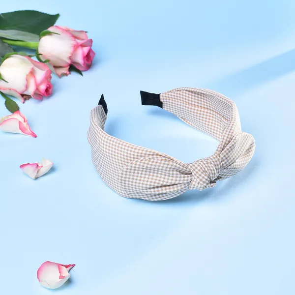 Hairband_Brown_Check_Bow__|_Premium_Hair_Accessories