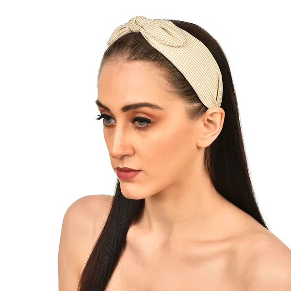 Hairband_Brown_Check_Bow__|_Premium_Hair_Accessories