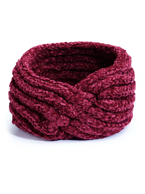 Wine_Woollen_Self_Lines_Headband_|_Premium_Hair_Accessories